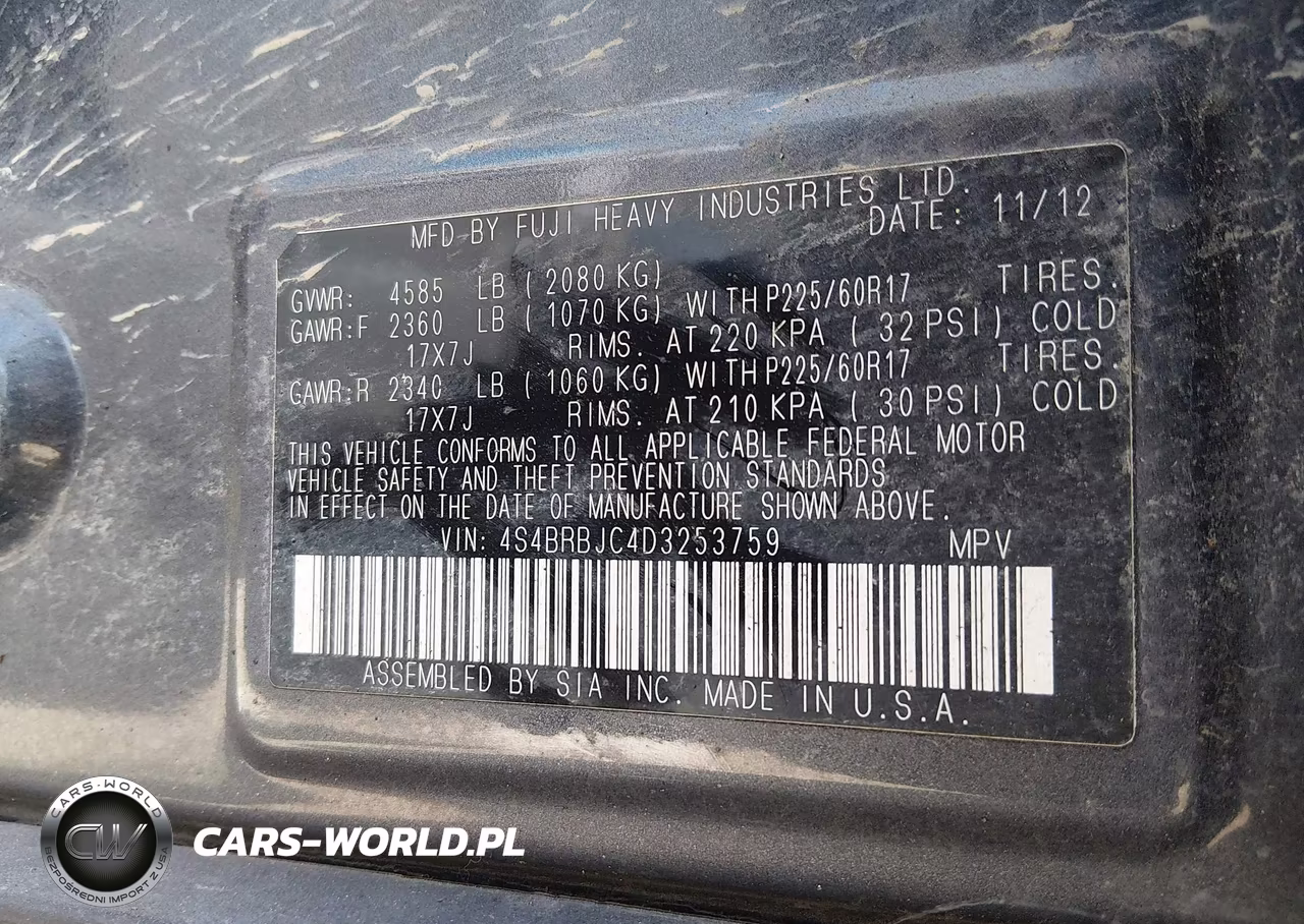 2013 Subaru Outback 2.5I Limited VIN:4S4BRBJC4D3253759 - 9