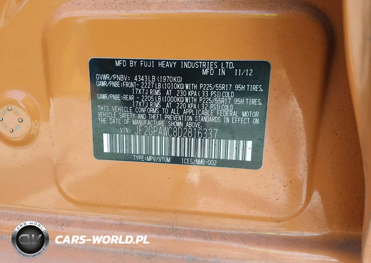 2013 Subaru Xv Crosstrek 2.0I Premium VIN:JF2GPAWC8D2816337 - 9