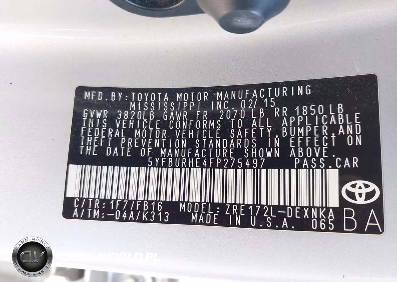 2015 Toyota Corolla Le VIN:5YFBURHE4FP275497 - 9