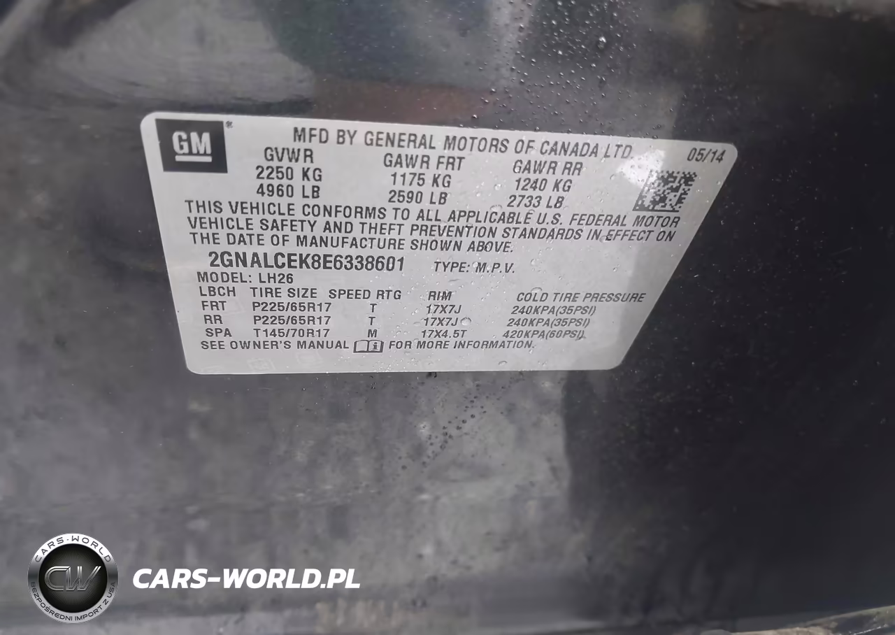 2014 Chevrolet Equinox Lt VIN:2GNALCEK8E6338601 - 9