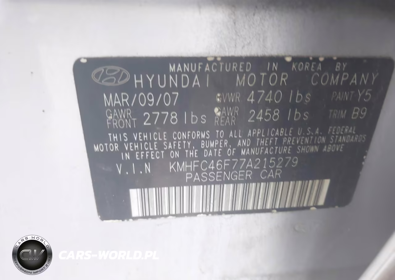 2007 Hyundai Azera Limited-Se VIN:KMHFC46F77A215279 - 9