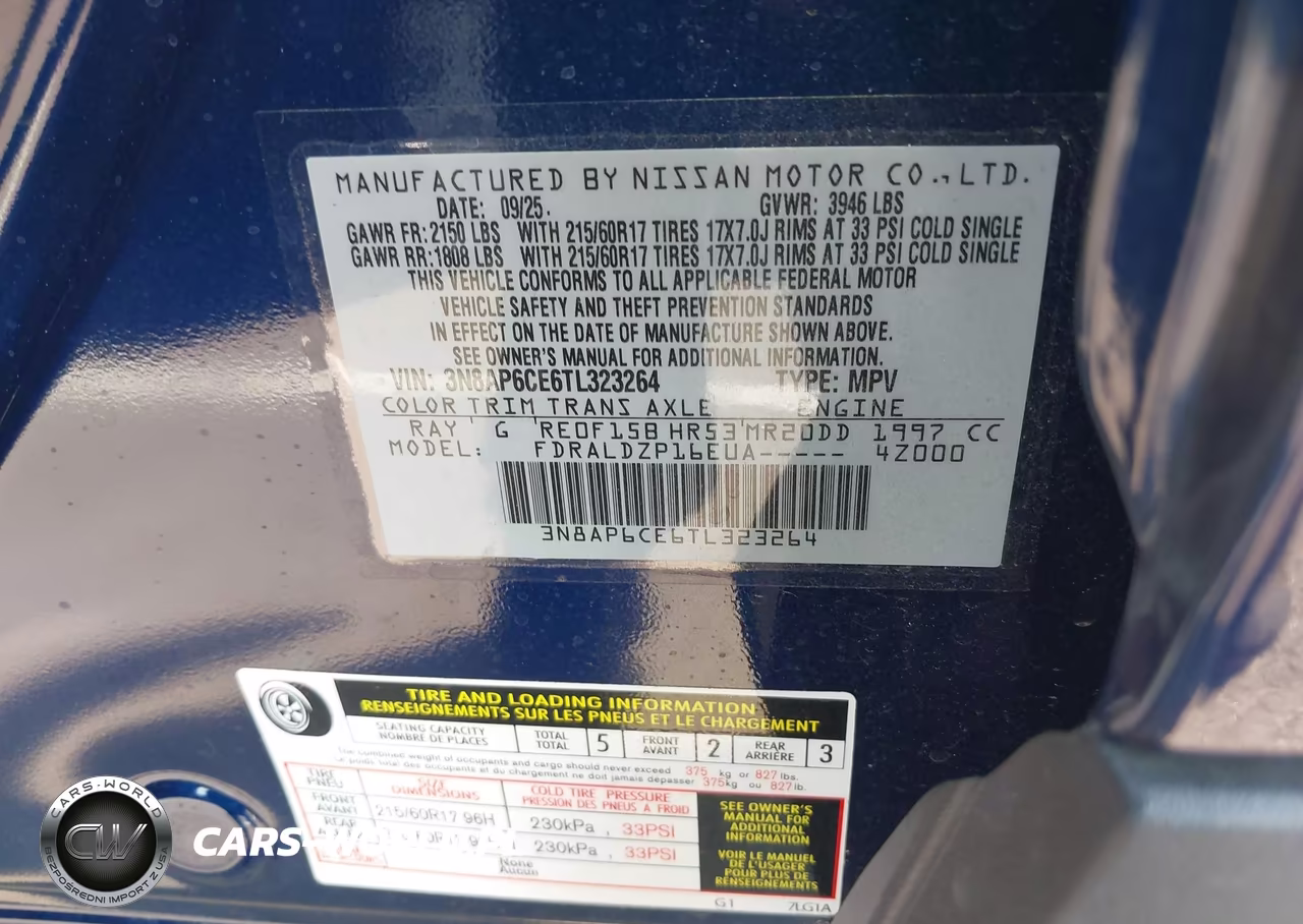 2026 Nissan Kicks Sv VIN:3N8AP6CE6TL323264 - 9