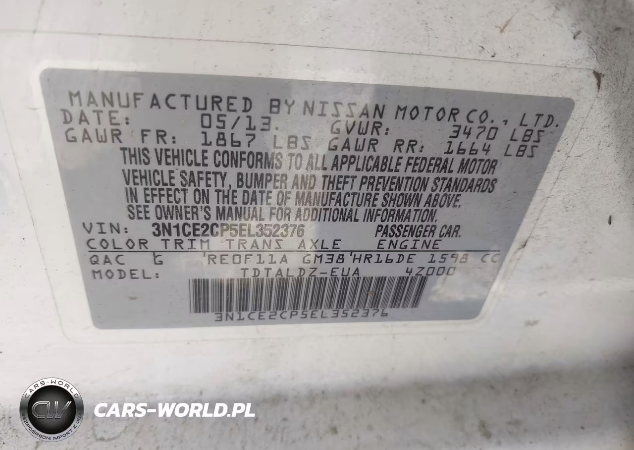 2014 Nissan Versa Note Sv VIN:3N1CE2CP5EL352376 - 9