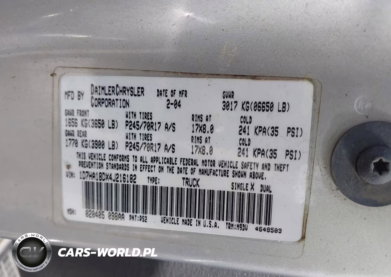 2004 Dodge Ram 1500 Slt-Laramie VIN:1D7HA18DX4J216182 - 9