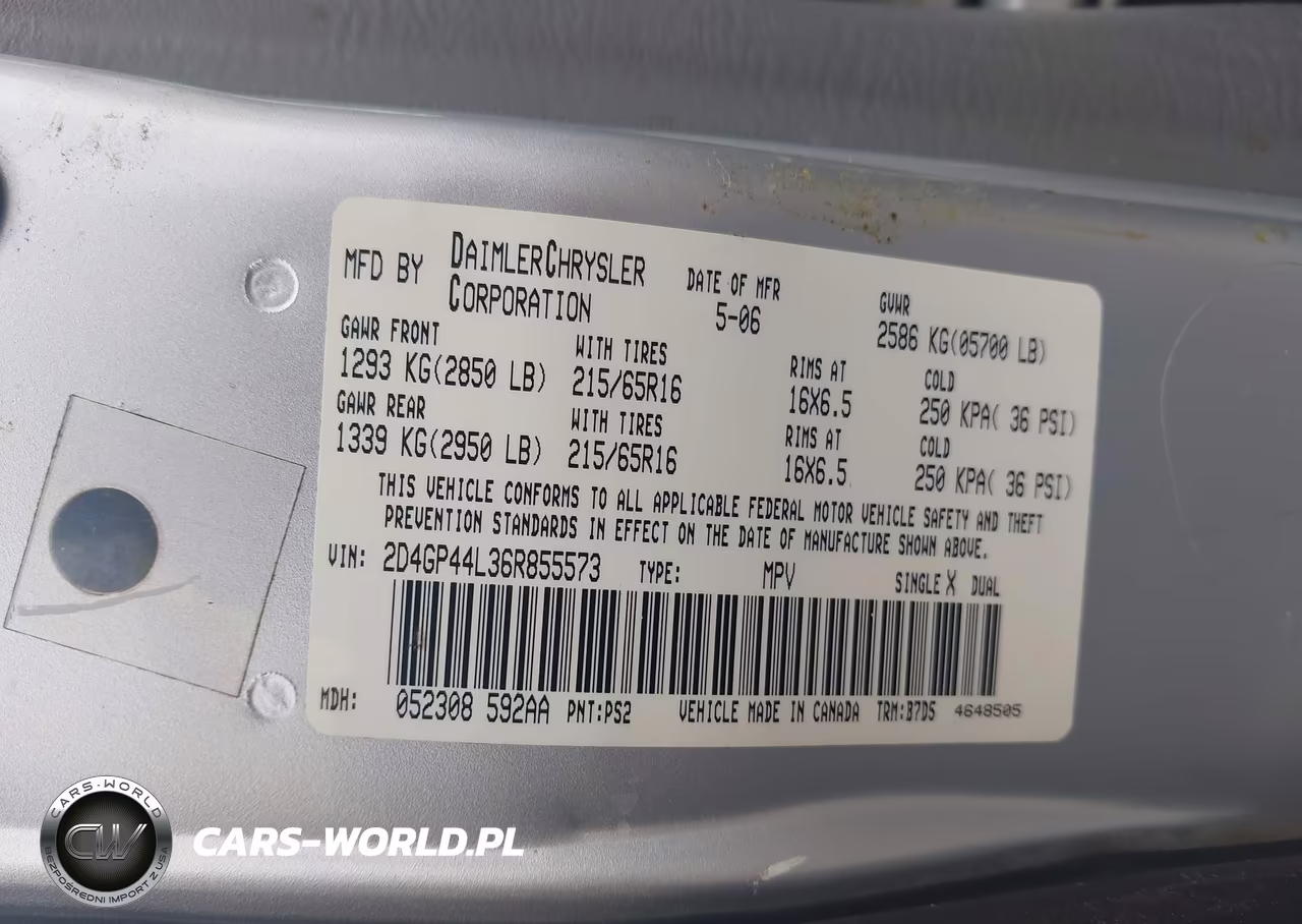 2006 Dodge Grand Caravan Sxt VIN:2D4GP44L36R855573 - 9