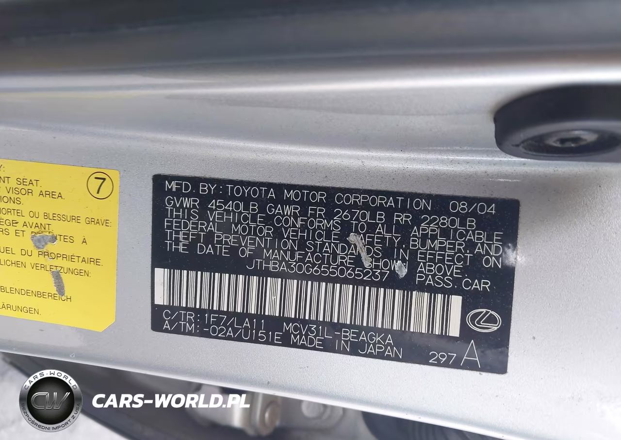2005 Lexus Es 330 VIN:JTHBA30G655065237 - 9