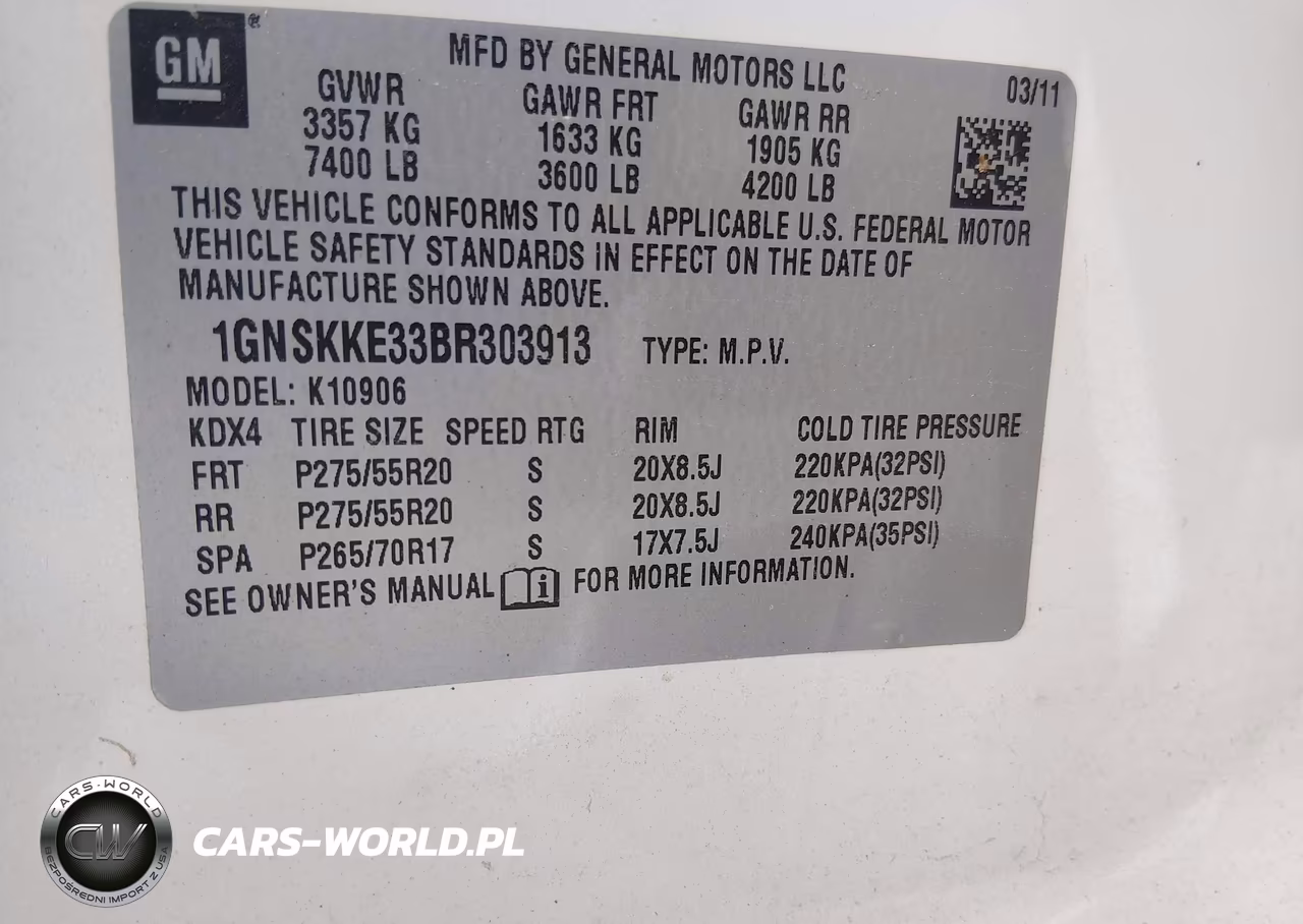 2011 Chevrolet Suburban Ltz VIN:1GNSKKE33BR303913 - 9