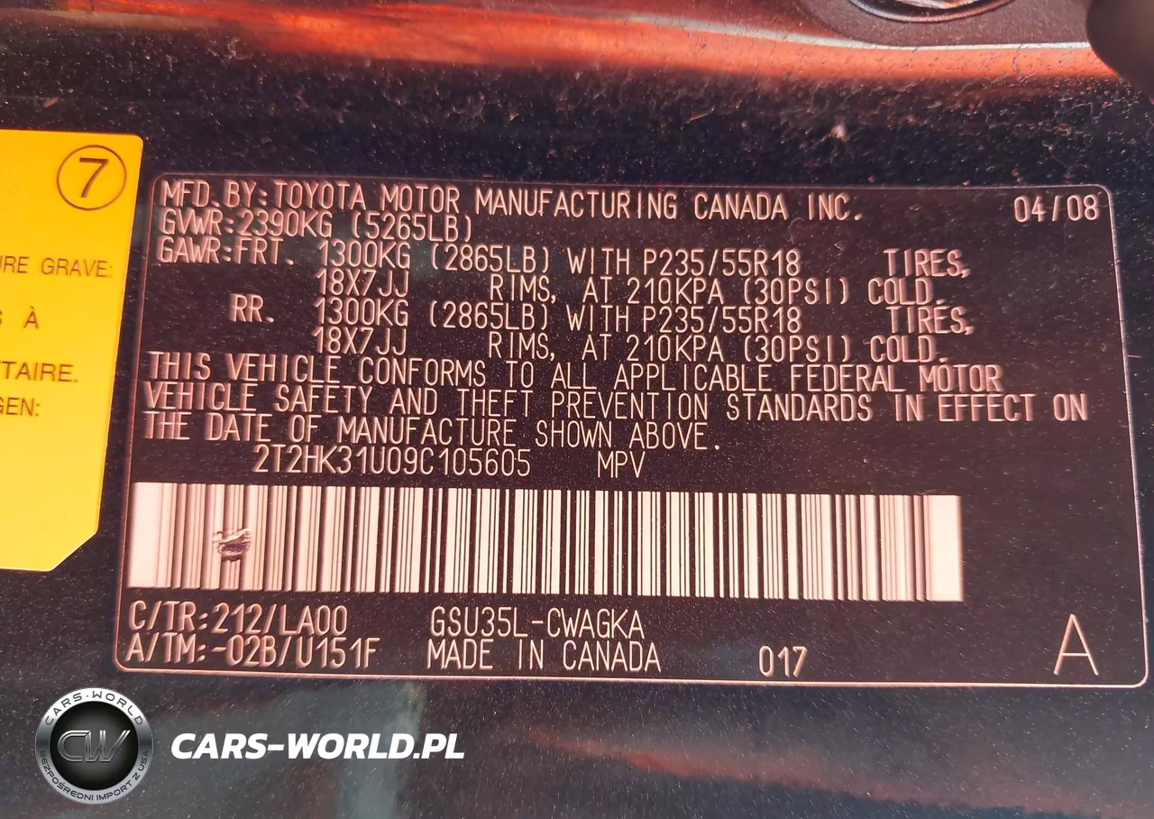 2009 Lexus Rx 350 VIN:2T2HK31U09C105605 - 9
