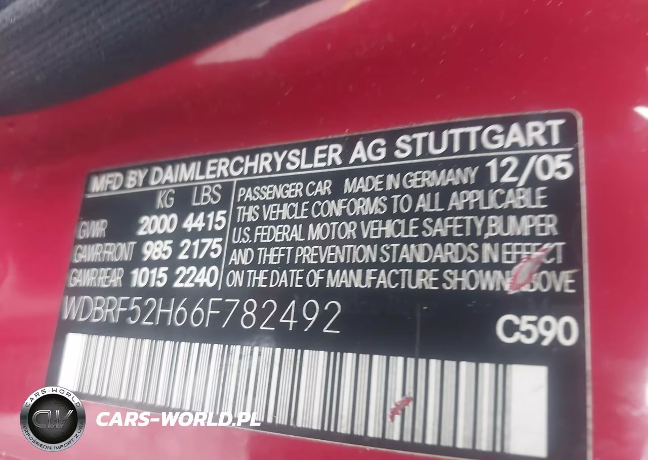 MERCEDES-BENZ C 230 VIN:WDBRF52H66F782492 - 9