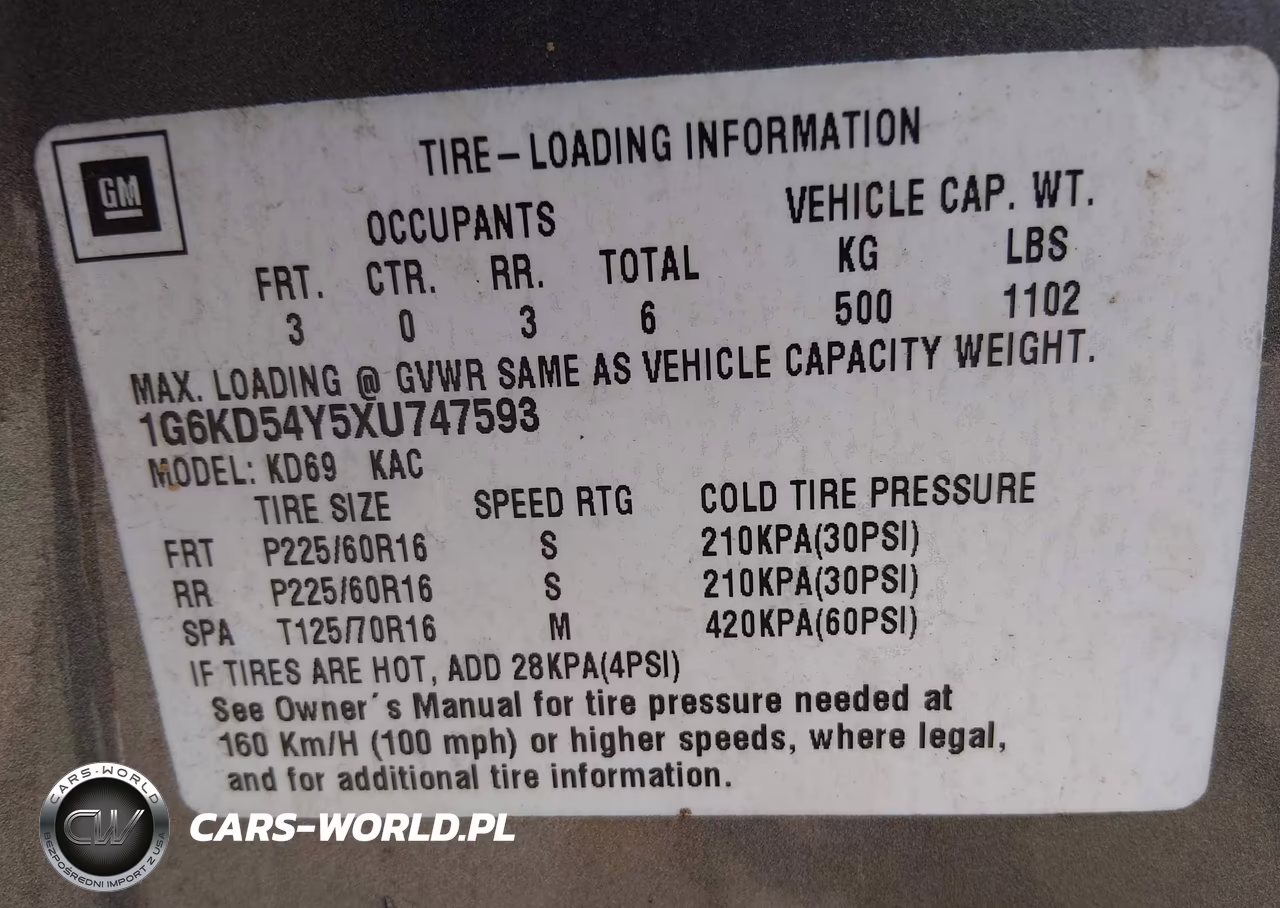 1999 Cadillac Deville Standard VIN:1G6KD54Y5XU747593 - 8