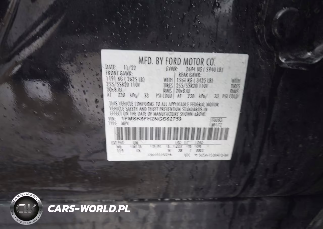 2022 Ford Explorer Limited VIN:1FMSK8FH2NGB82759 - 9