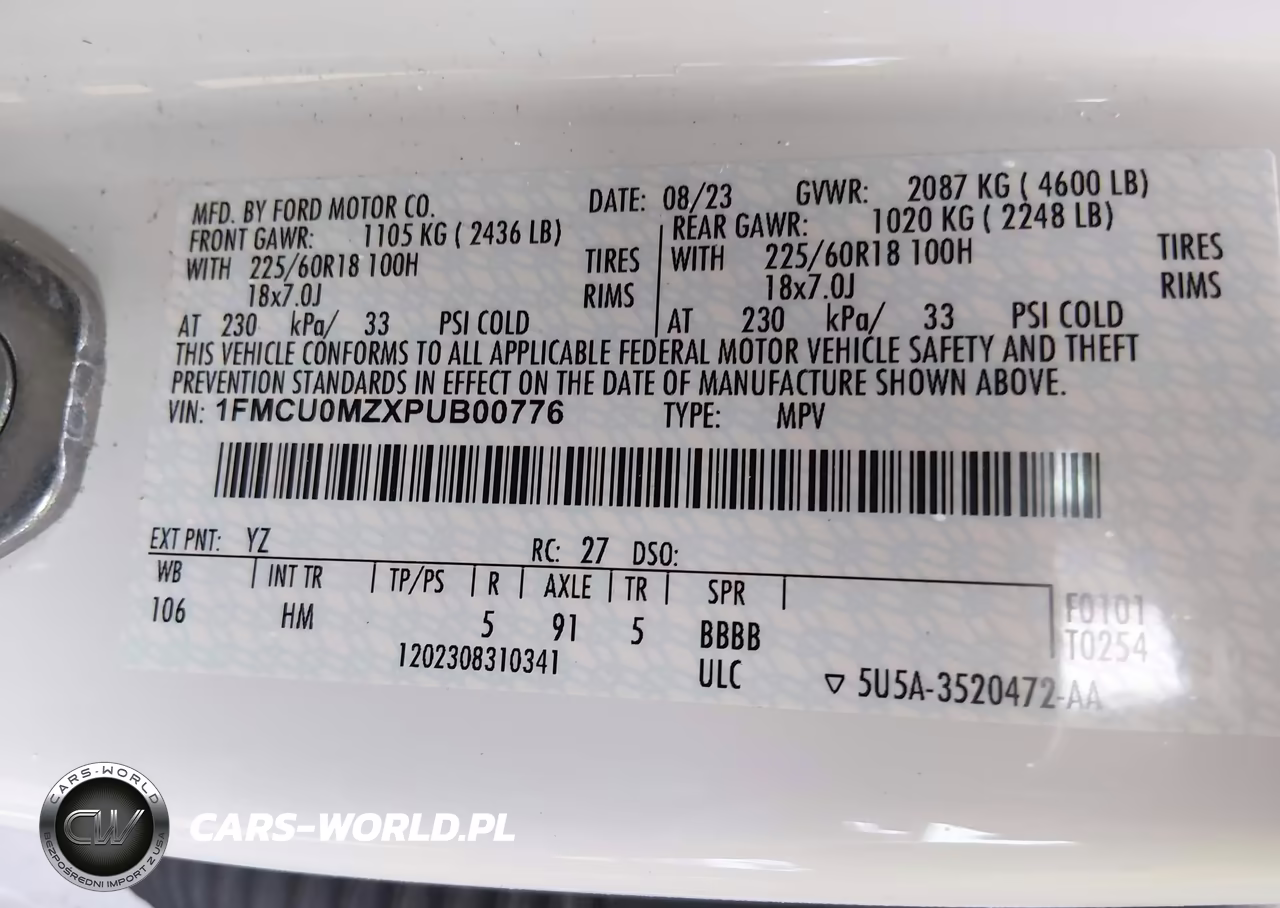 2023 Ford Escape St-Line VIN:1FMCU0MZXPUB00776 - 9