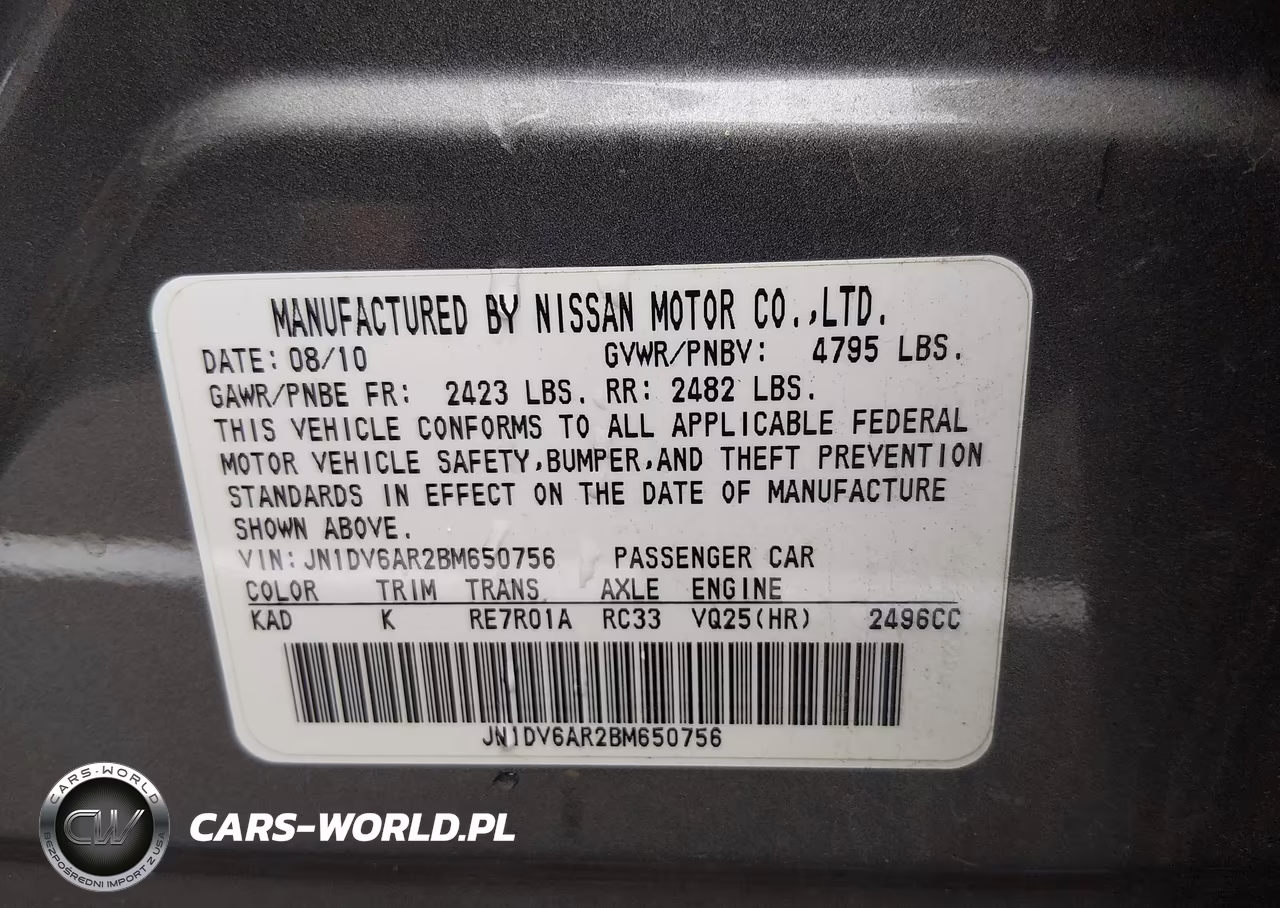 2011 Infiniti G25X VIN:JN1DV6AR2BM650756 - 9