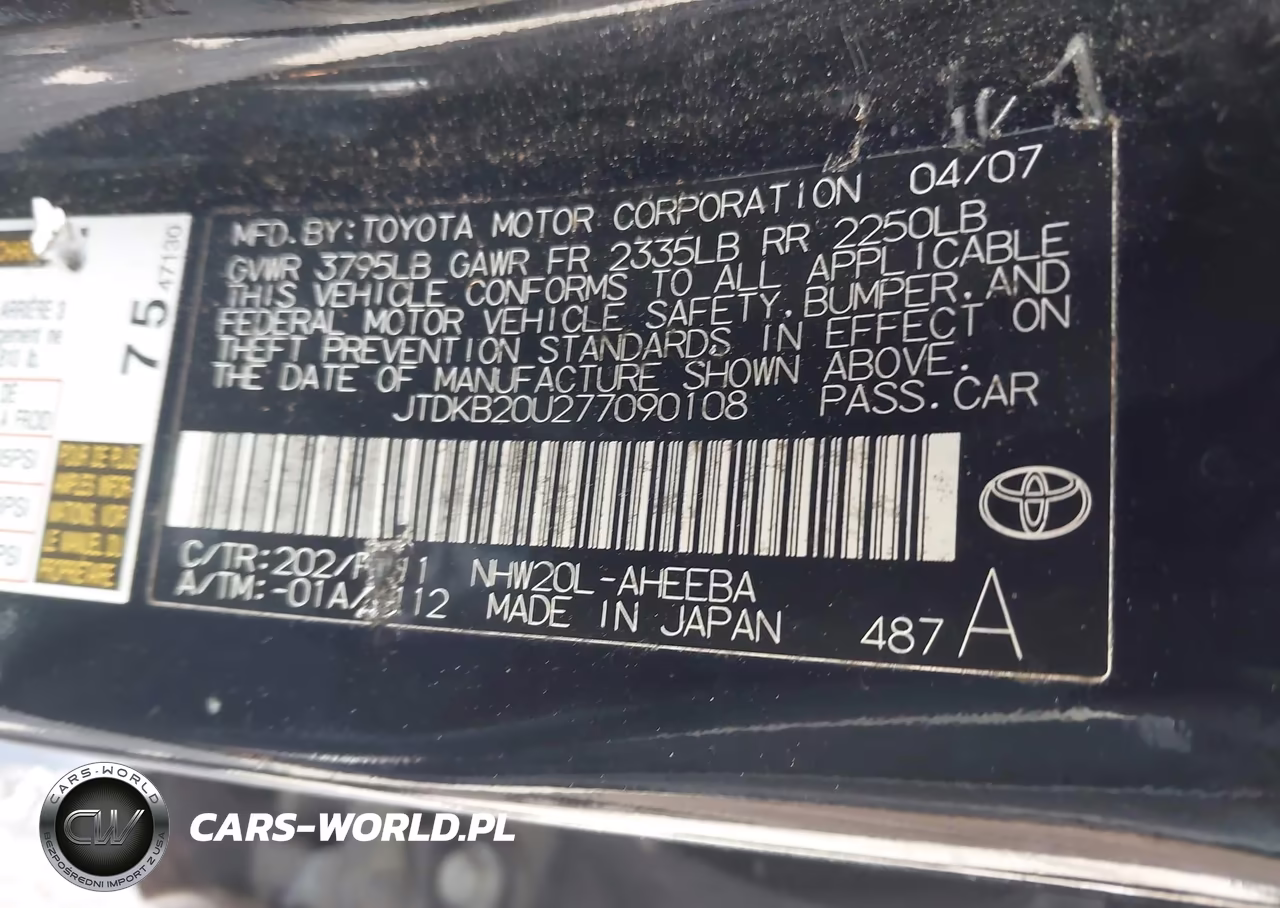 2007 Toyota Prius VIN:JTDKB20U277090108 - 9