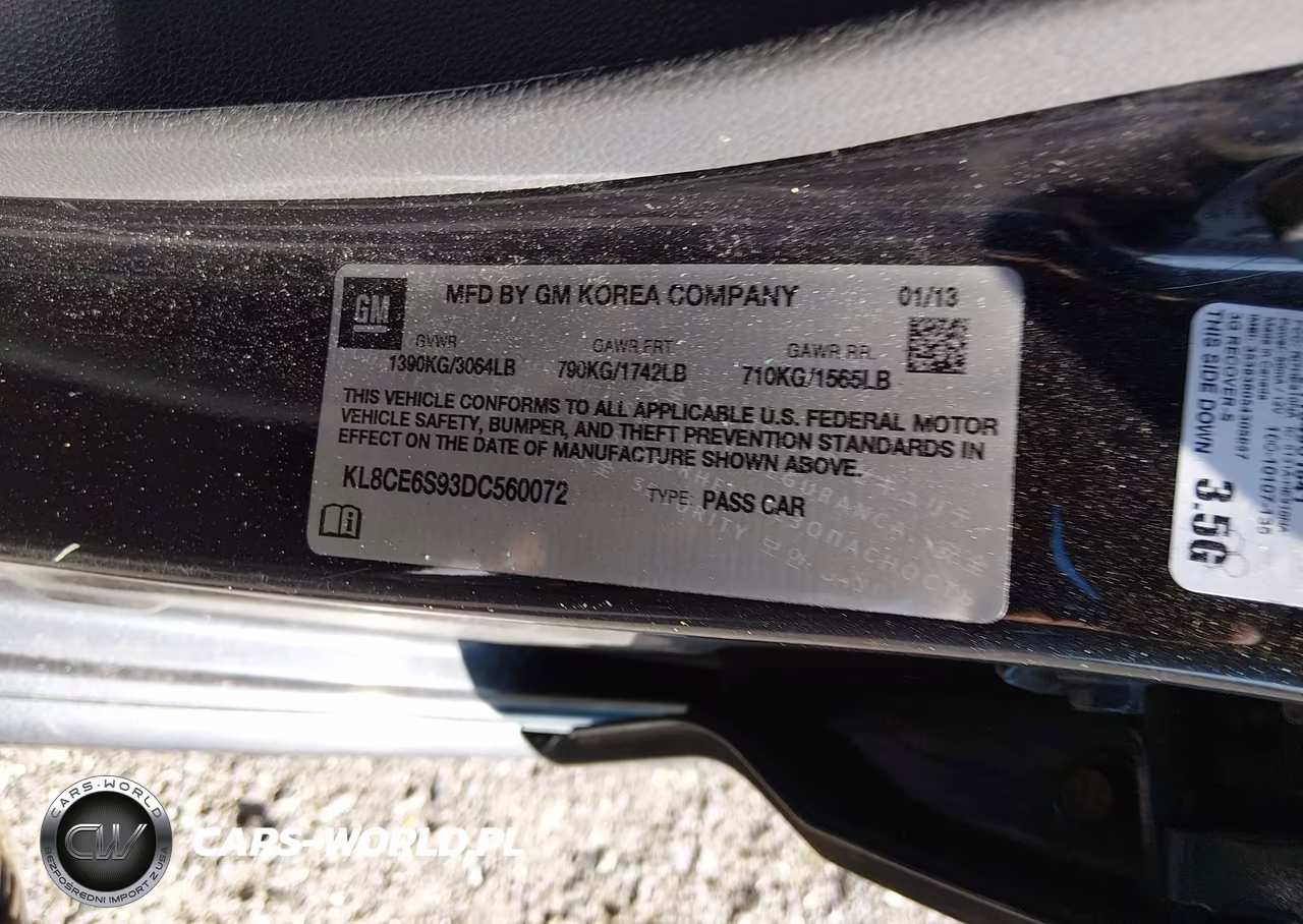 2013 Chevrolet Spark 2Lt Manual VIN:KL8CE6S93DC560072 - 9