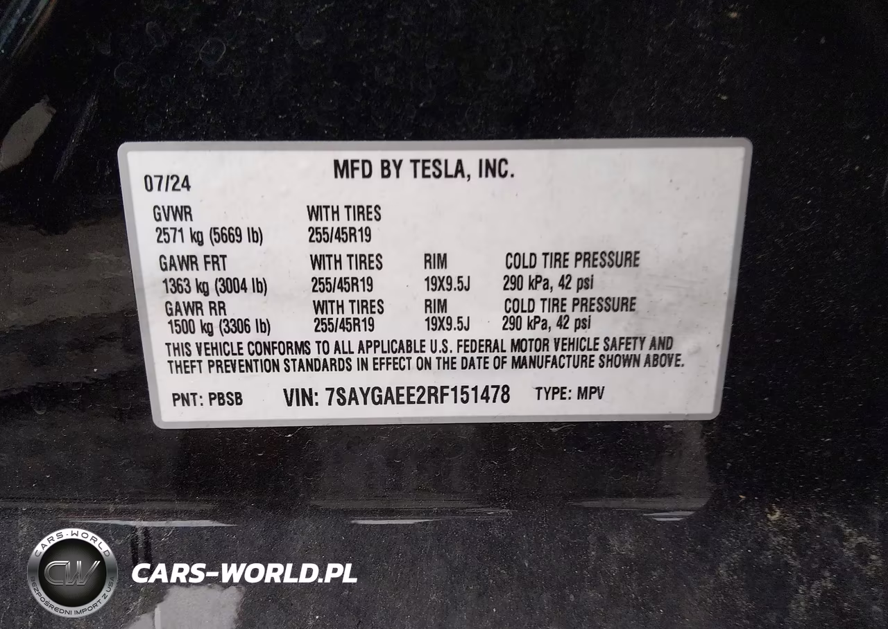 2024 Tesla Model Y Long Range Dual Motor All-Wheel Drive VIN:7SAYGAEE2RF151478 - 9