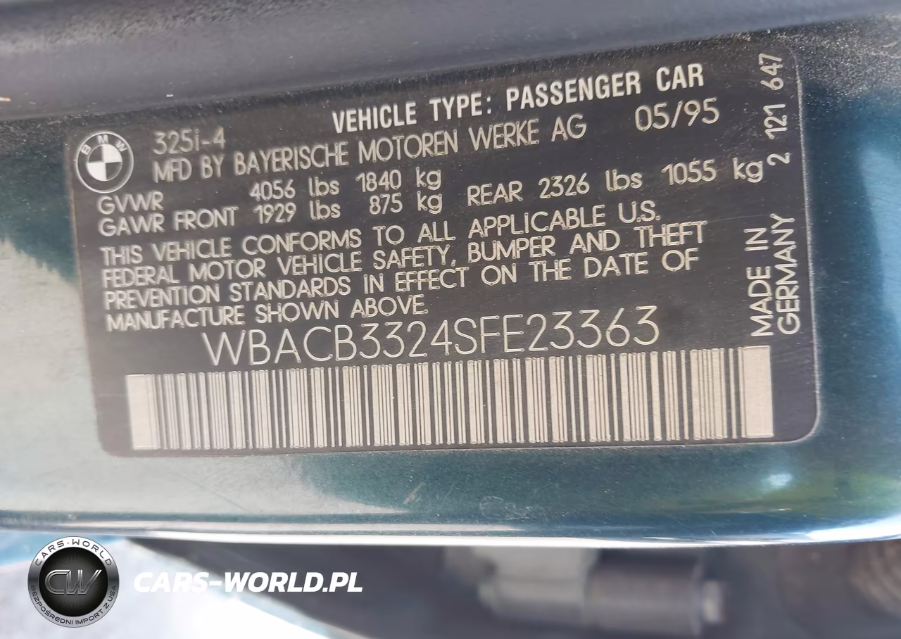 1995 BMW 325 I VIN:WBACB3324SFE23363 - 9