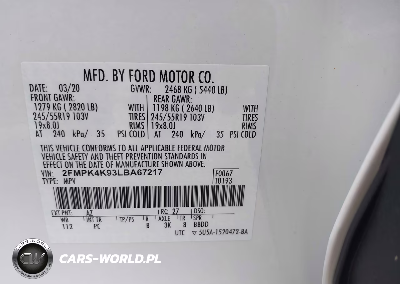 2020 Ford Edge Titanium VIN:2FMPK4K93LBA67217 - 9