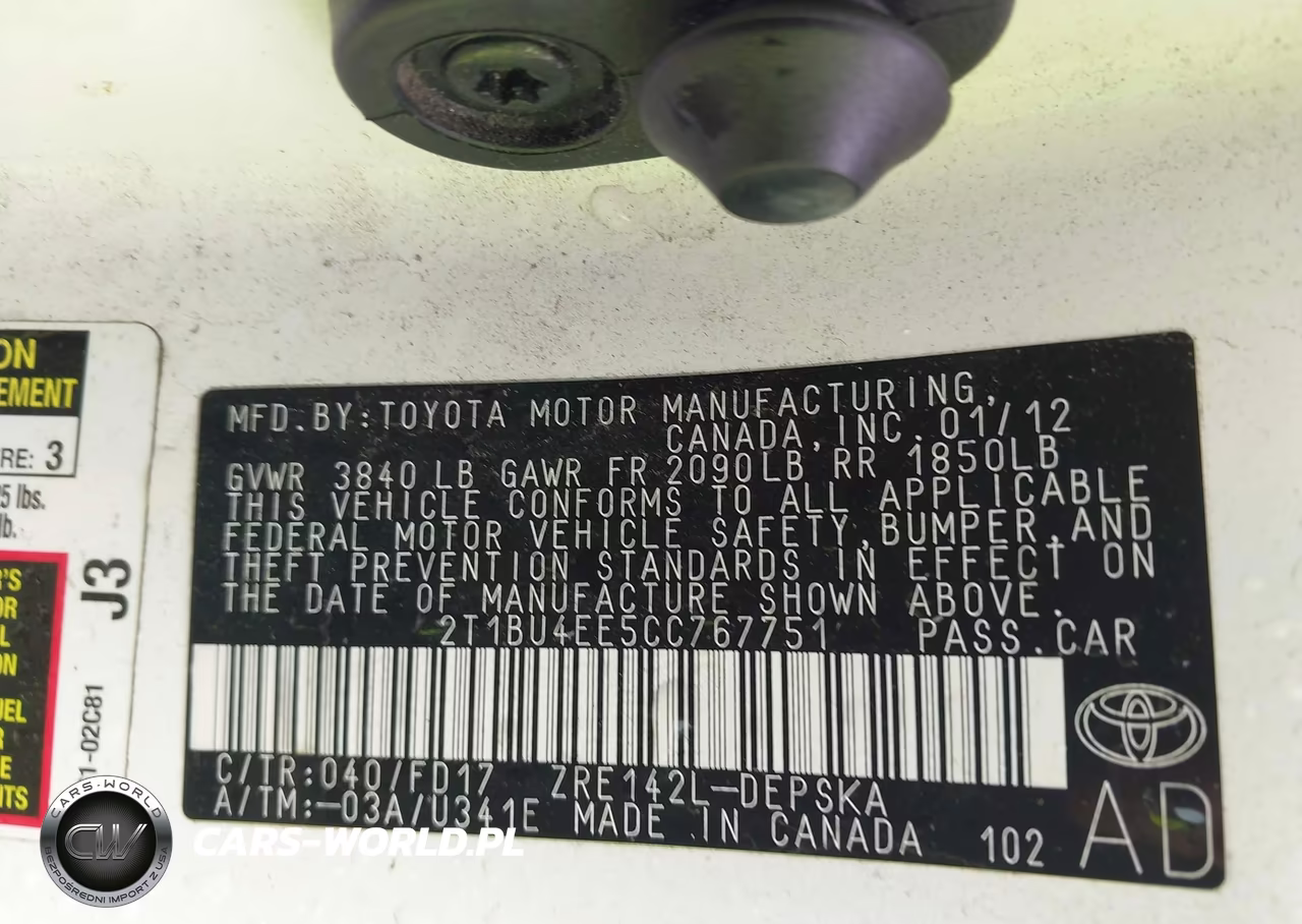 2012 Toyota Corolla S VIN:2T1BU4EE5CC767751 - 9