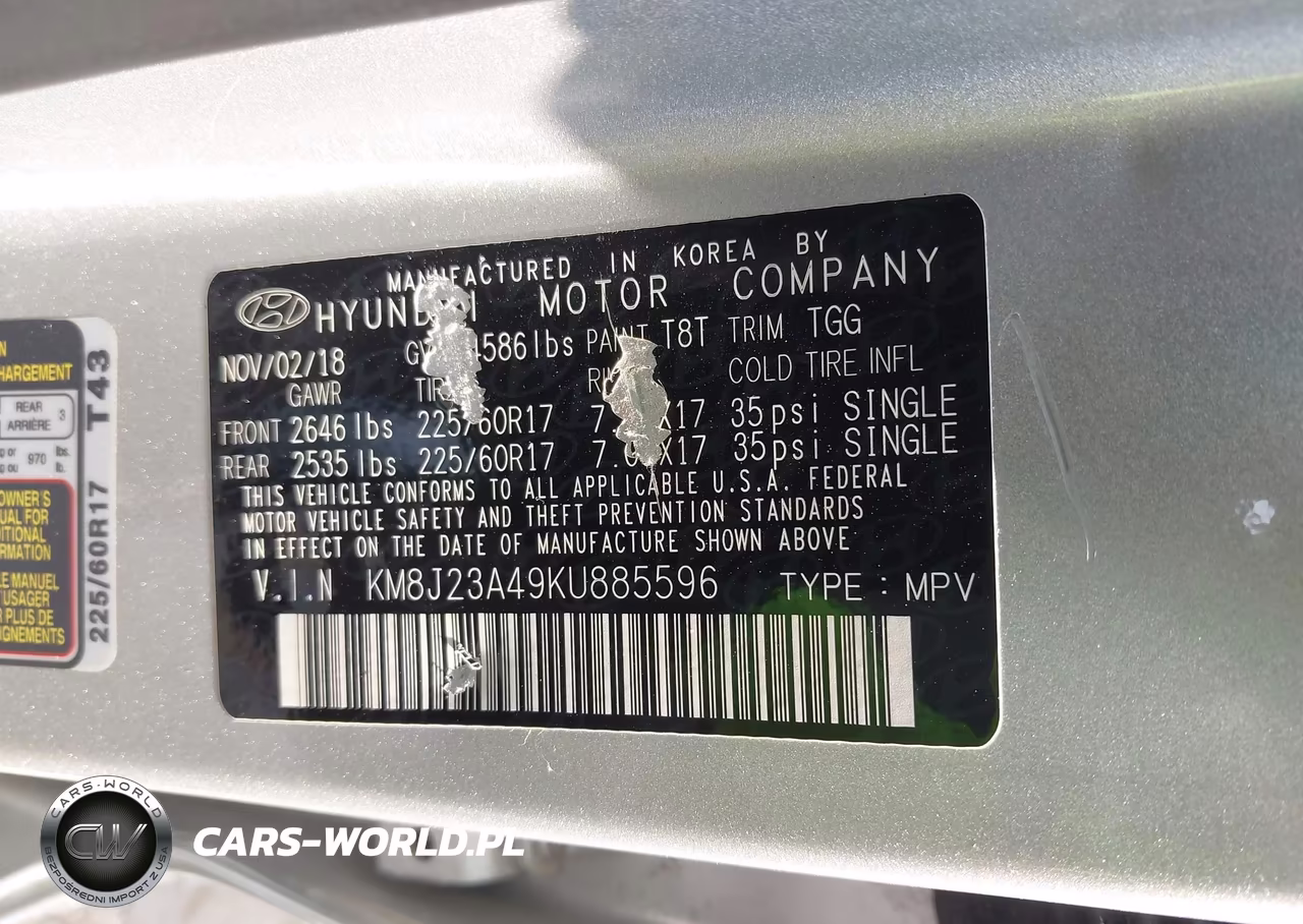 2019 Hyundai Tucson Se VIN:KM8J23A49KU885596 - 9