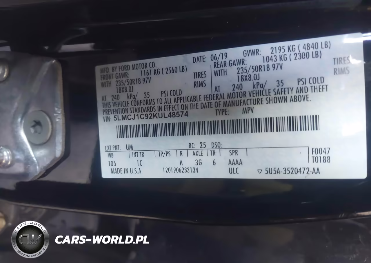 2019 Lincoln Mkc Standard VIN:5LMCJ1C92KUL48574 - 9