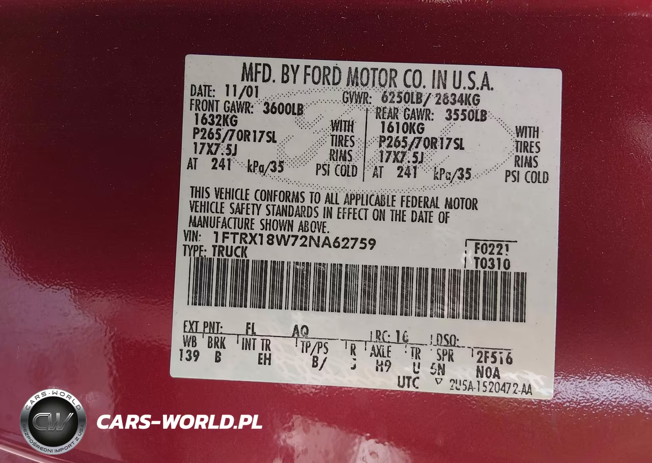 2002 Ford F-150 Lariat-Xl-Xlt VIN:1FTRX18W72NA62759 - 9