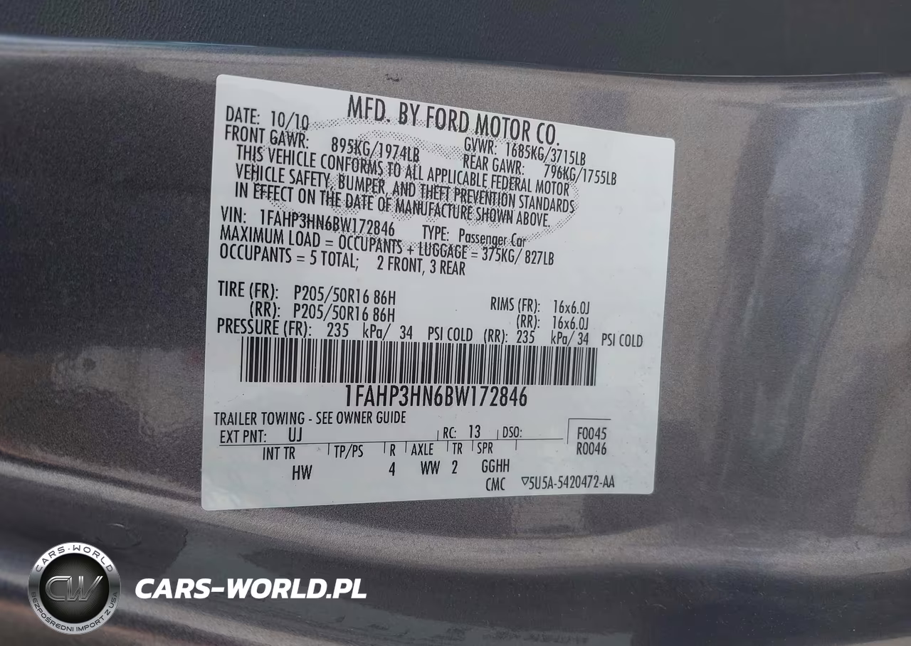2011 Ford Focus Sel VIN:1FAHP3HN6BW172846 - 9