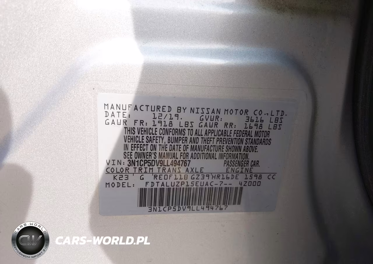 2020 Nissan Kicks Sr Xtronic Cvt VIN:3N1CP5DV9LL494767 - 9