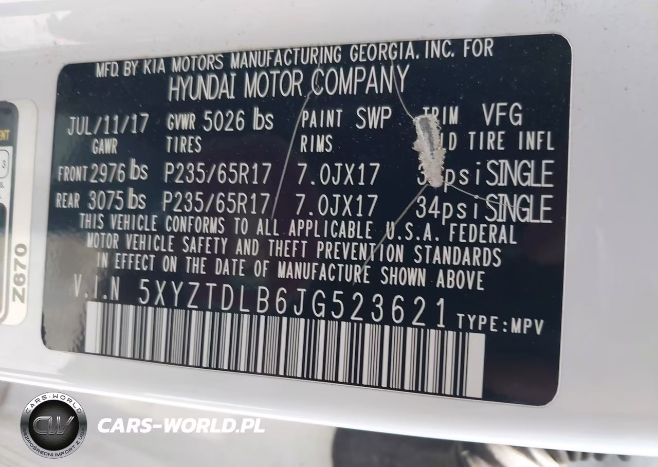 2018 Hyundai Santa Fe Sport 2.4L VIN:5XYZTDLB6JG523621 - 9