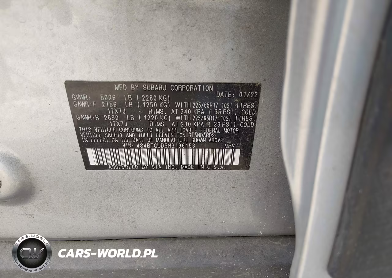 2022 Subaru Outback Wilderness VIN:4S4BTGUD5N3196153 - 9