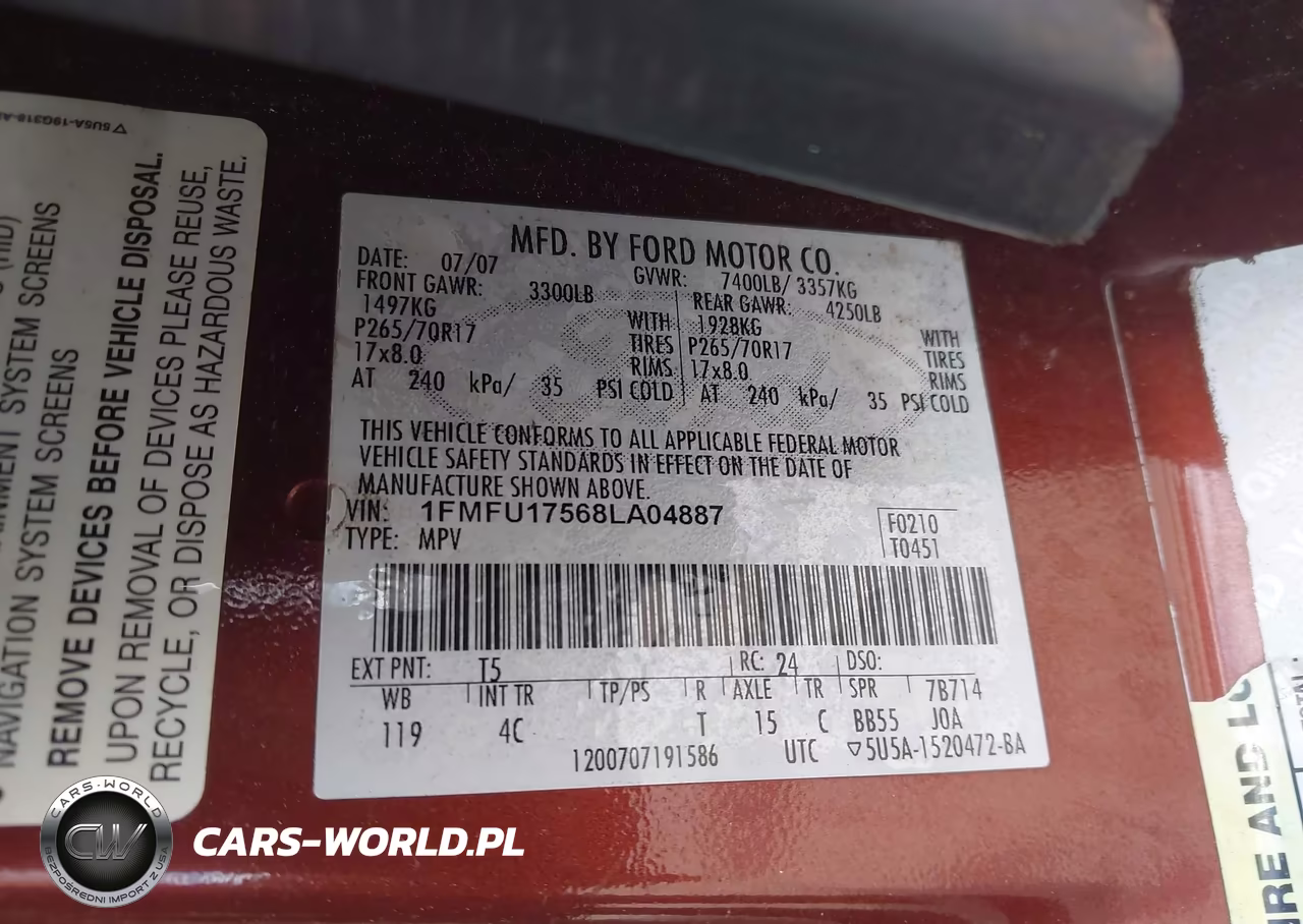 2008 Ford Expedition Eddie Bauer-King Ranch VIN:1FMFU17568LA04887 - 9