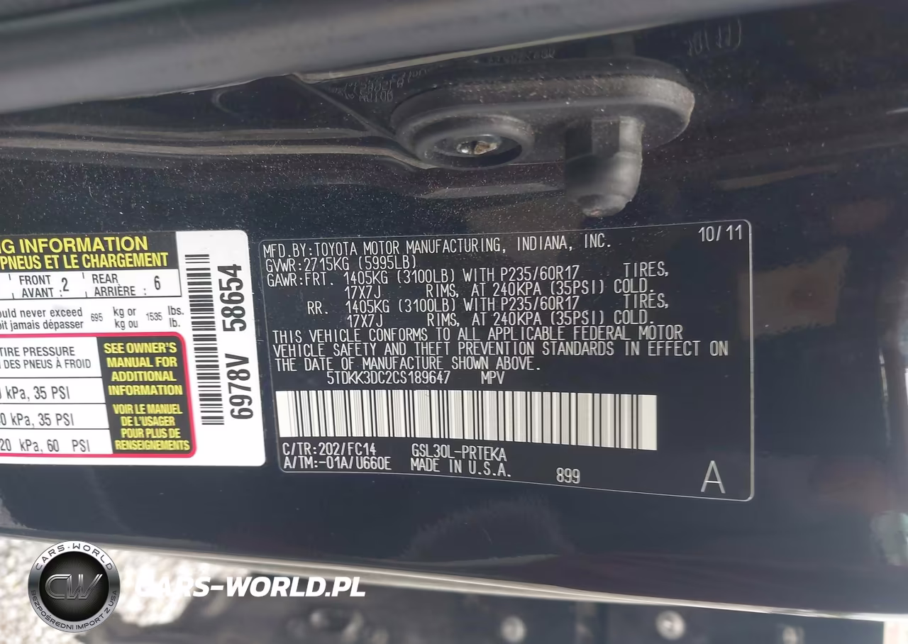 2012 Toyota Sienna Le V6 8 Passenger VIN:5TDKK3DC2CS189647 - 9