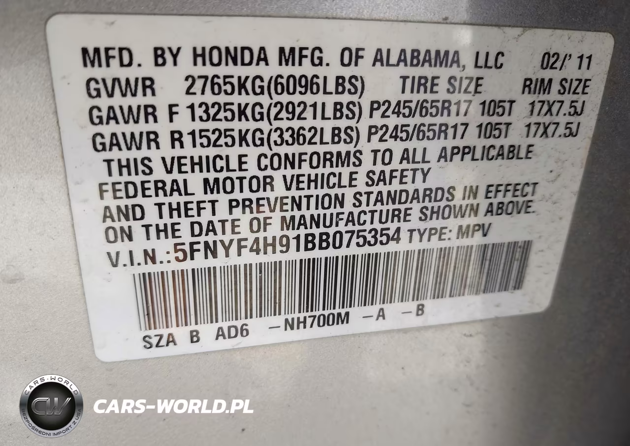 2011 Honda Pilot Touring VIN:5FNYF4H91BB075354 - 9