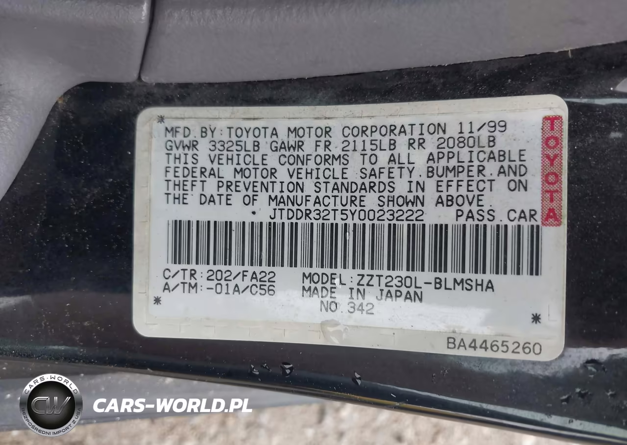 2000 Toyota Celica Gt VIN:JTDDR32T5Y0023222 - 9
