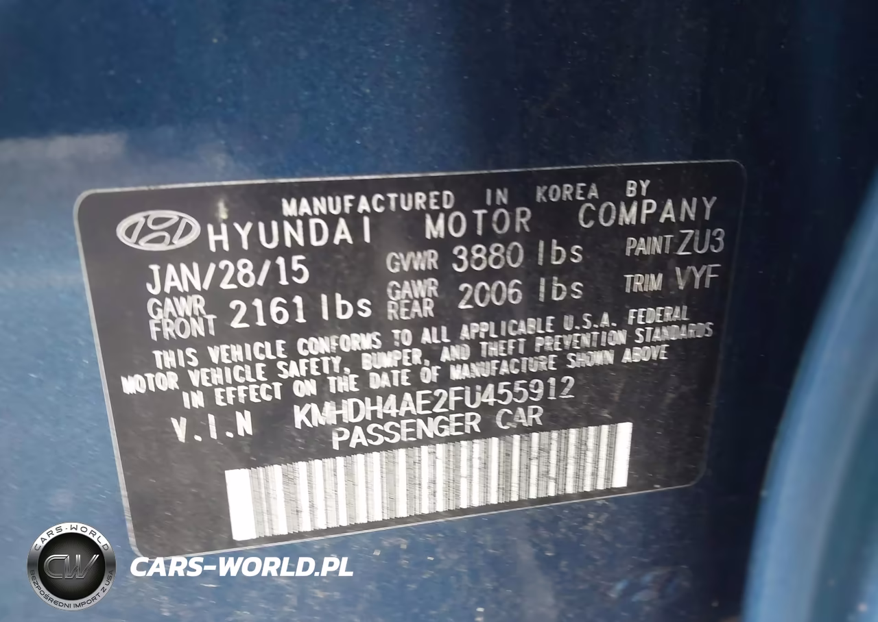 2015 Hyundai Elantra Limited VIN:KMHDH4AE2FU455912 - 9