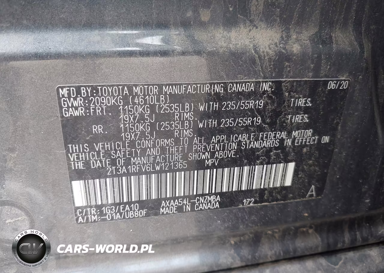 2020 Toyota Rav4 Xle Premium VIN:2T3A1RFV6LW121365 - 9