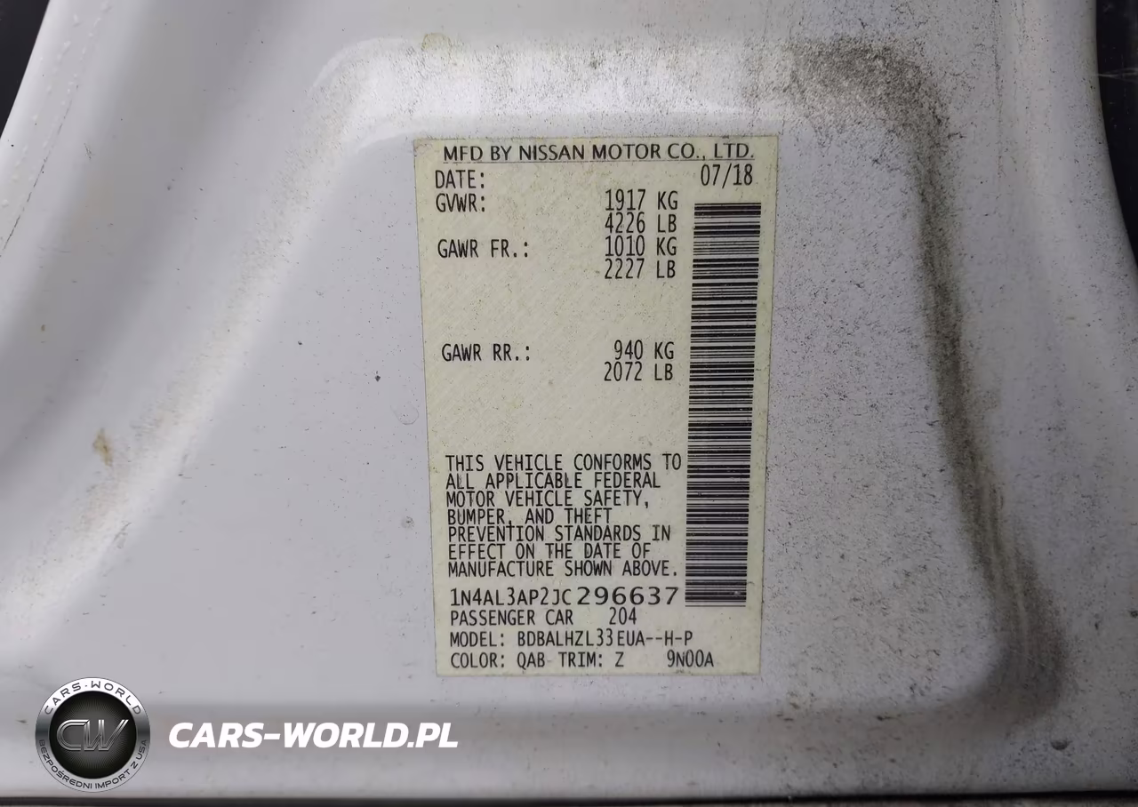 2018 Nissan Altima 2.5 Sr VIN:1N4AL3AP2JC296637 - 9