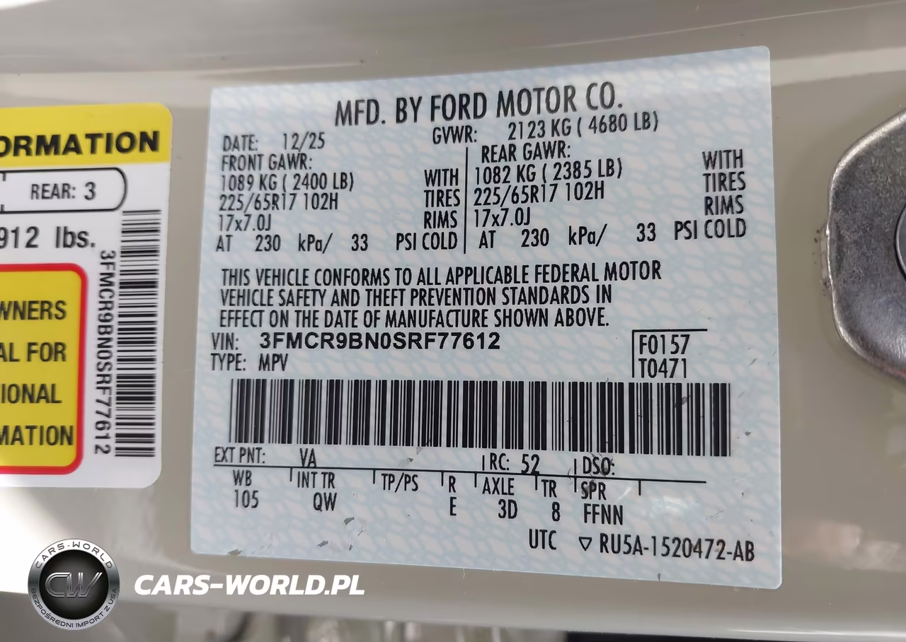 2025 Ford Bronco Sport Big Bend VIN:3FMCR9BN0SRF77612 - 9
