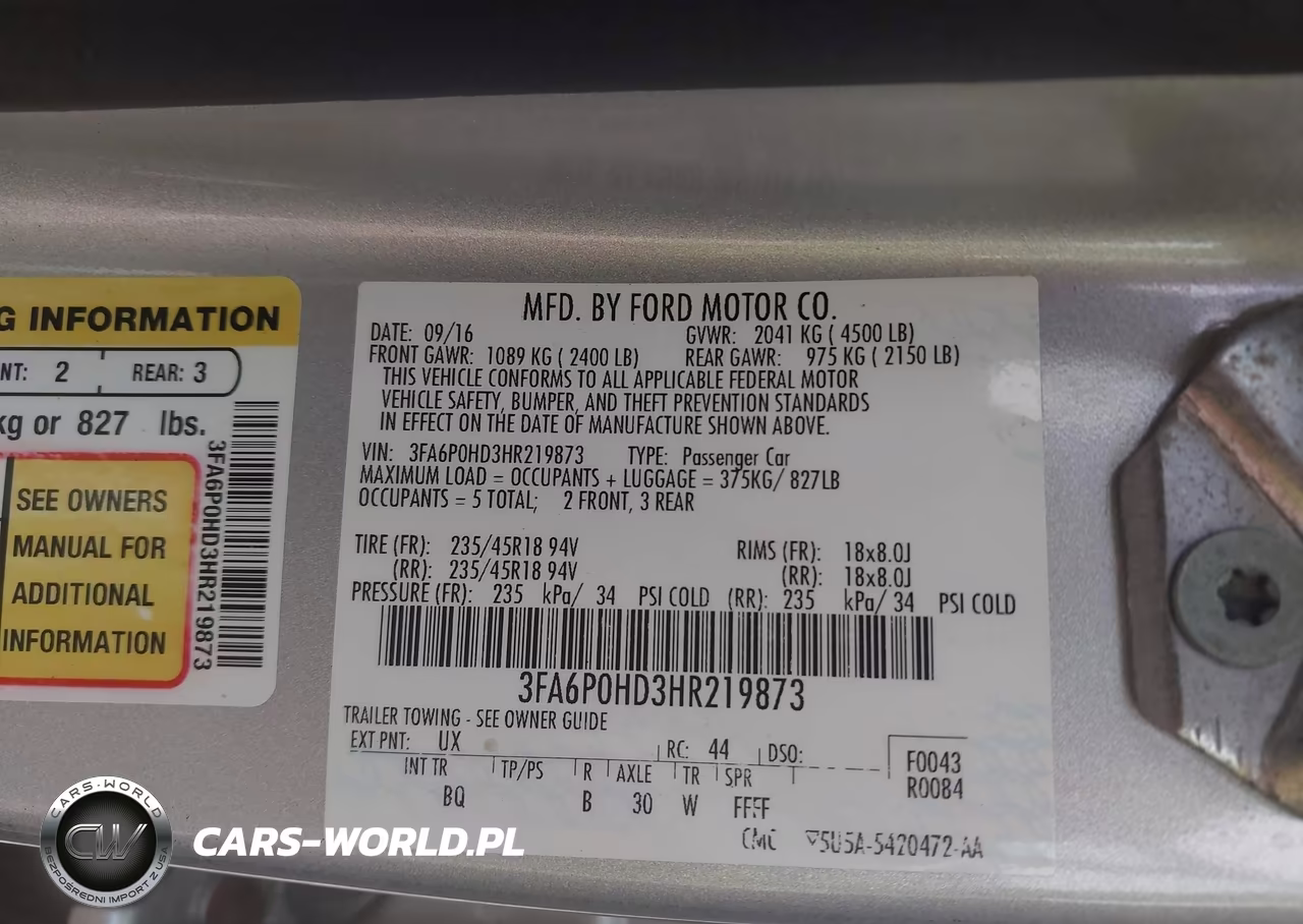 2017 Ford Fusion Se VIN:3FA6P0HD3HR219873 - 9