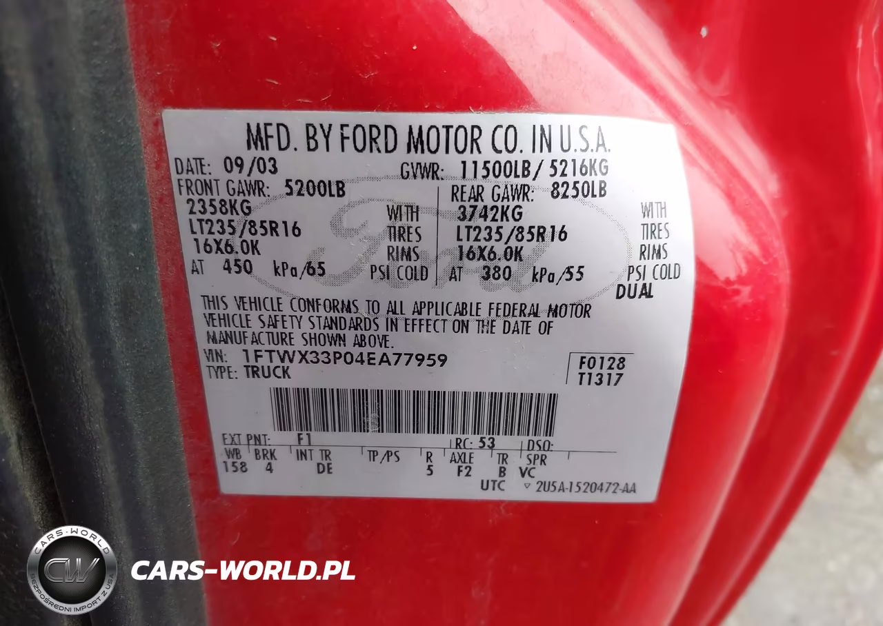 2004 Ford F-350 Lariat-Xl-Xlt VIN:1FTWX33P04EA77959 - 8
