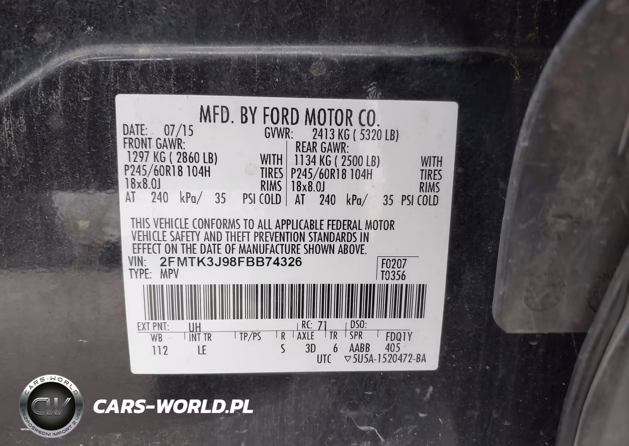 2015 Ford Edge Sel VIN:2FMTK3J98FBB74326 - 9