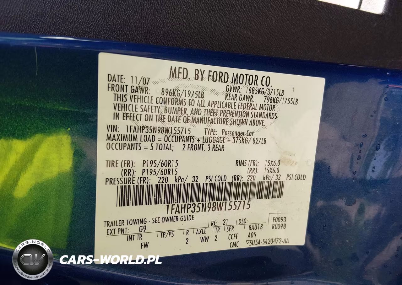 2008 Ford Focus Se-Ses VIN:1FAHP35N98W155715 - 9