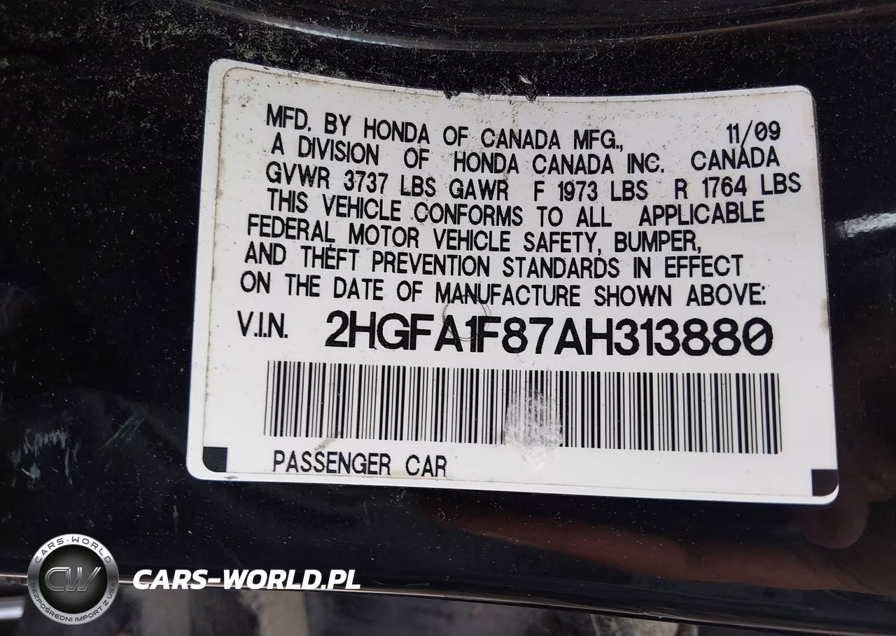 2010 Honda Civic Ex VIN:2HGFA1F87AH313880 - 9