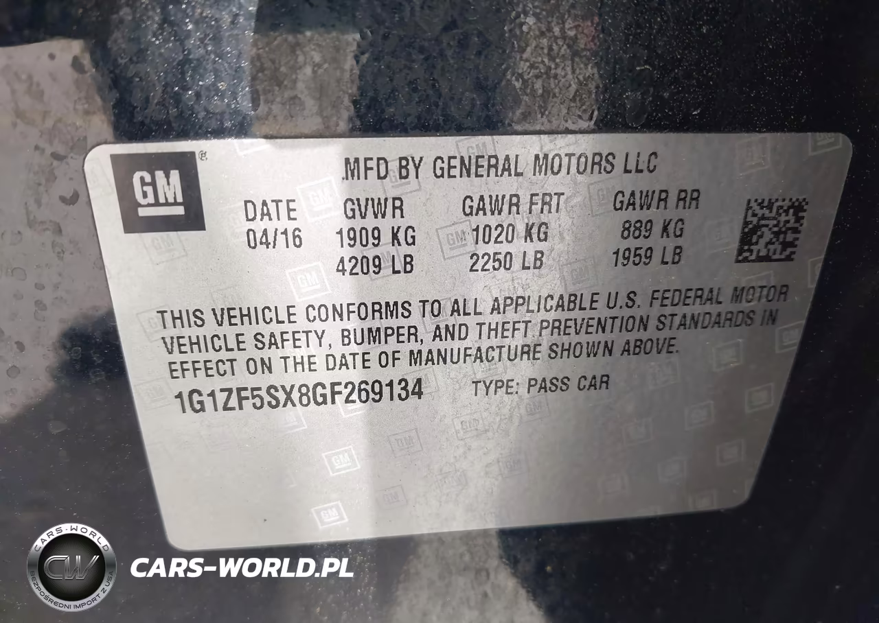 2016 Chevrolet Malibu 2Lt VIN:1G1ZF5SX8GF269134 - 9