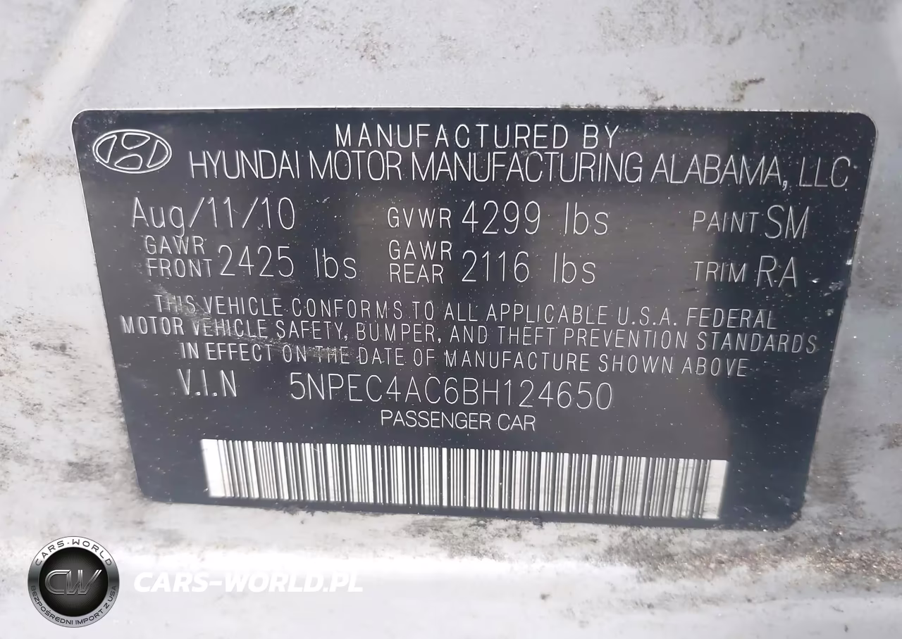 2011 Hyundai Sonata Limited VIN:5NPEC4AC6BH124650 - 9