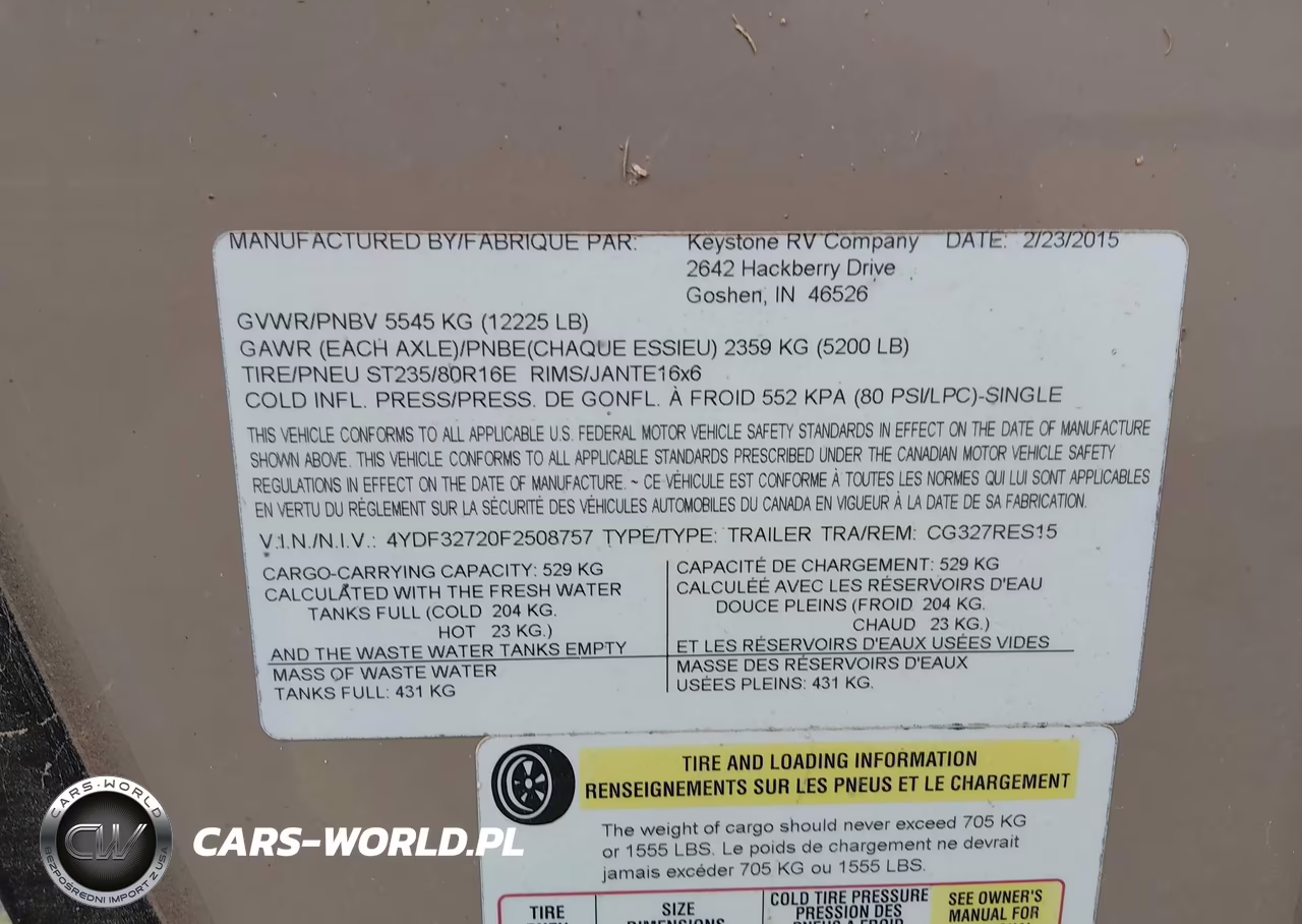 2015 Keystone Cougar Xli VIN:4YDF32720F2508757 - 9