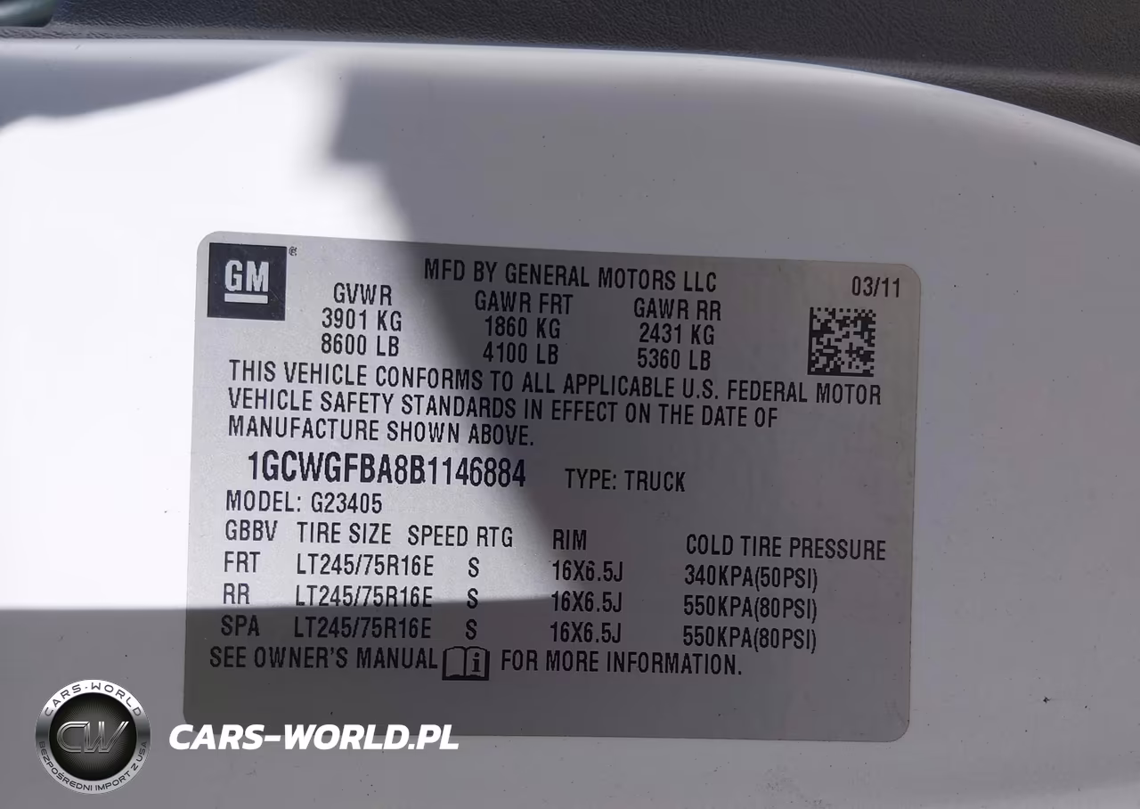 2011 Chevrolet Express 2500 Work Van VIN:1GCWGFBA8B1146884 - 9