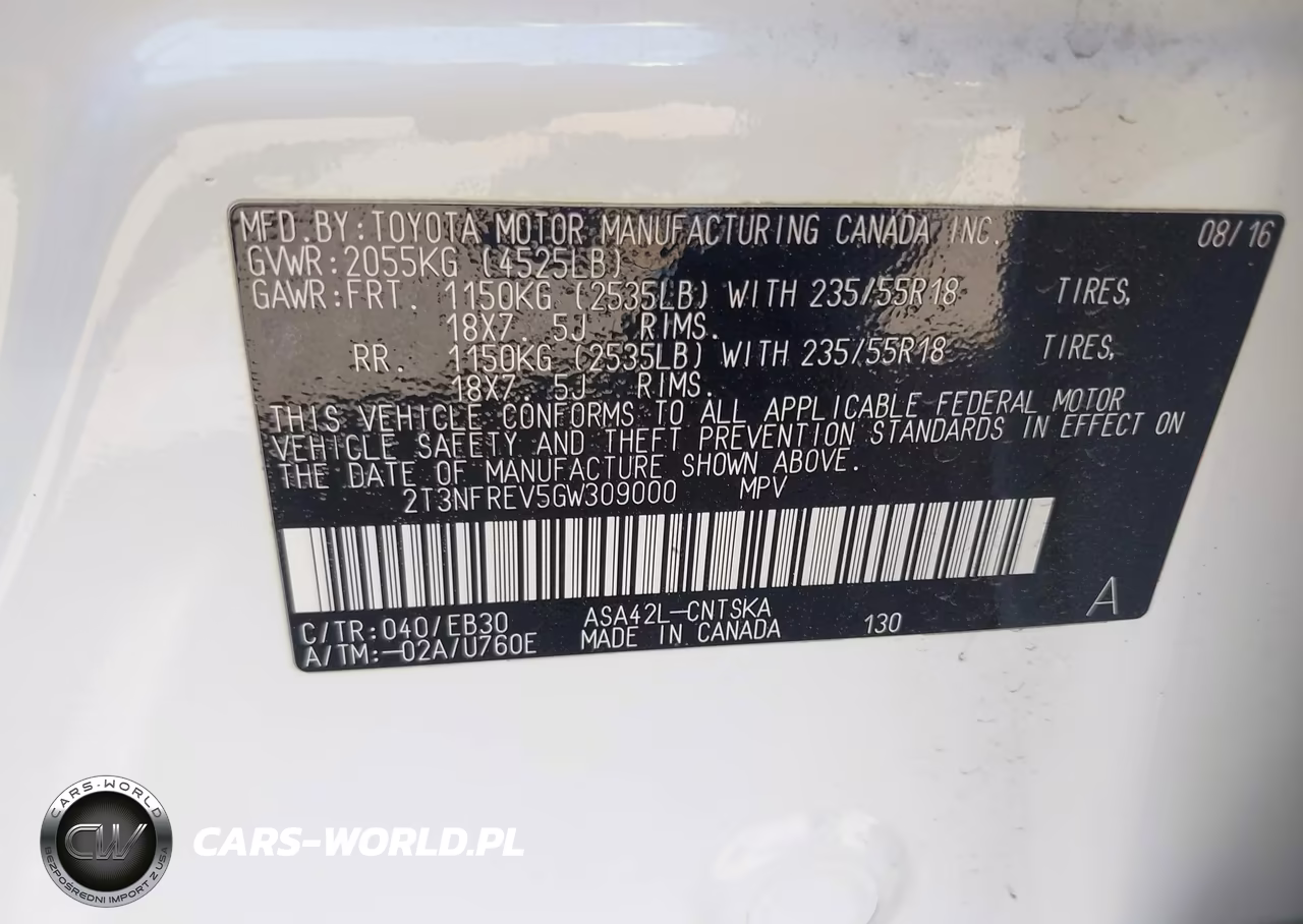 2016 Toyota Rav4 Se VIN:2T3NFREV5GW309000 - 9