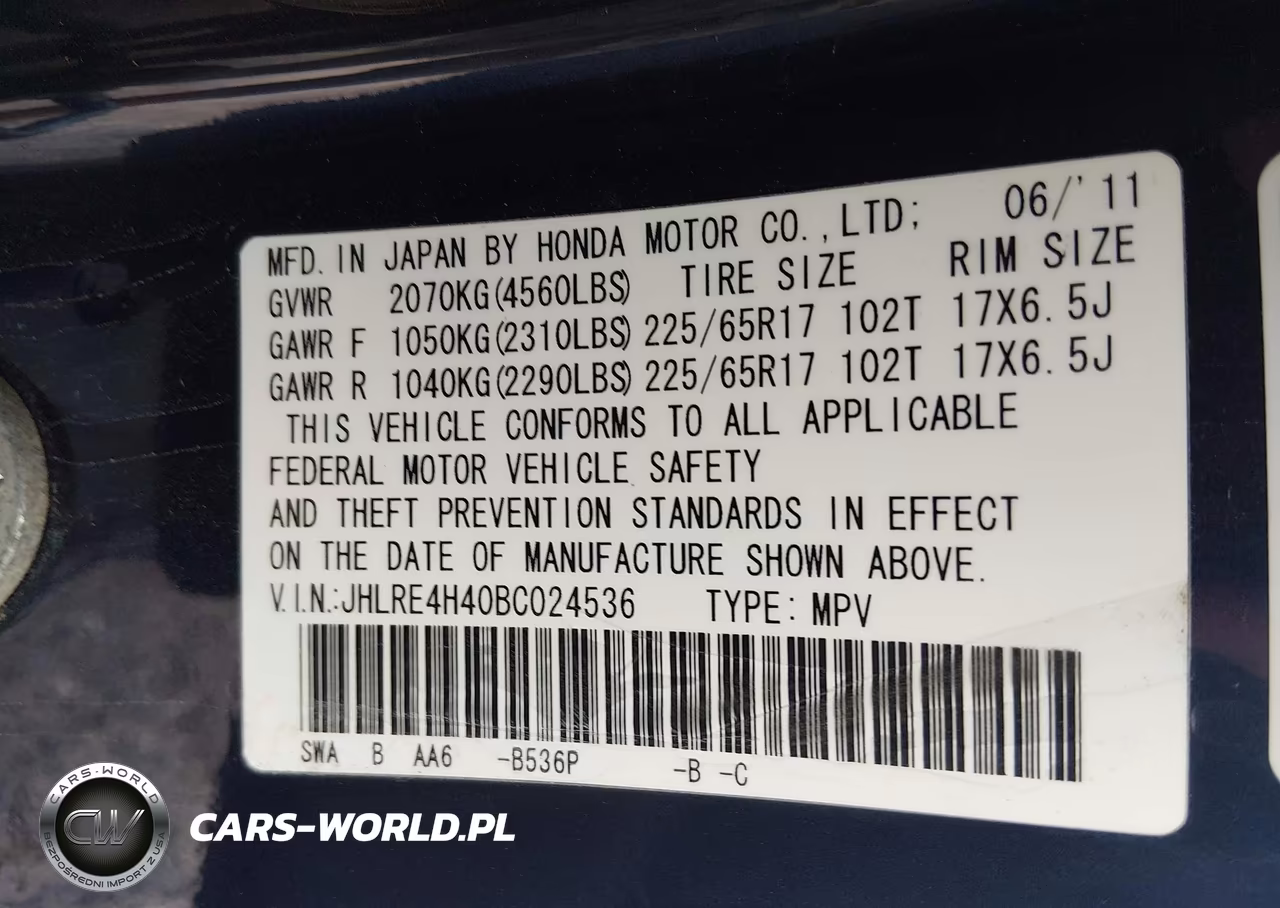 2011 Honda Cr-V Se VIN:JHLRE4H40BC024536 - 9