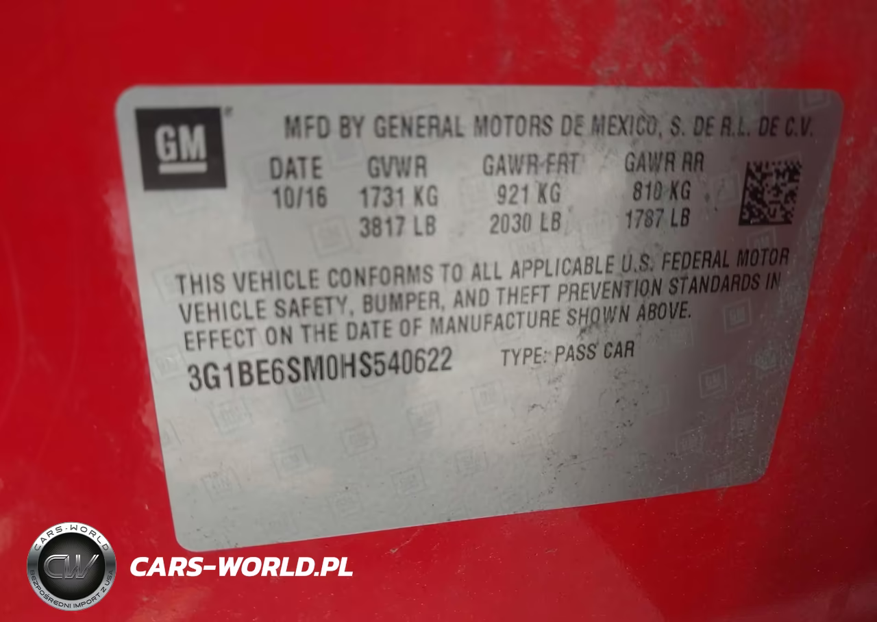 2017 Chevrolet Cruze Lt Auto VIN:3G1BE6SM0HS540622 - 9